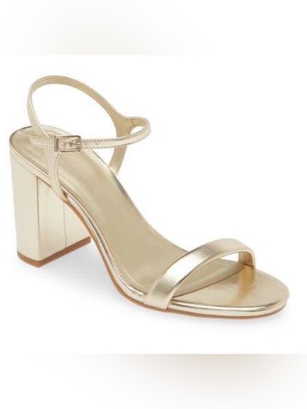 Nordstrom Metallic Gold Block Heel Sandal
